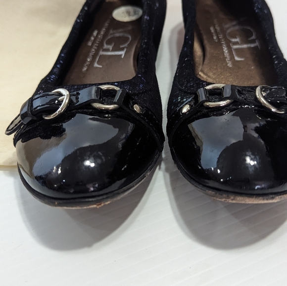 AGL Attilio Giusto Leombruni women's black shimmer ballet shoes flats 37 (US 6) - Picture 4 of 10